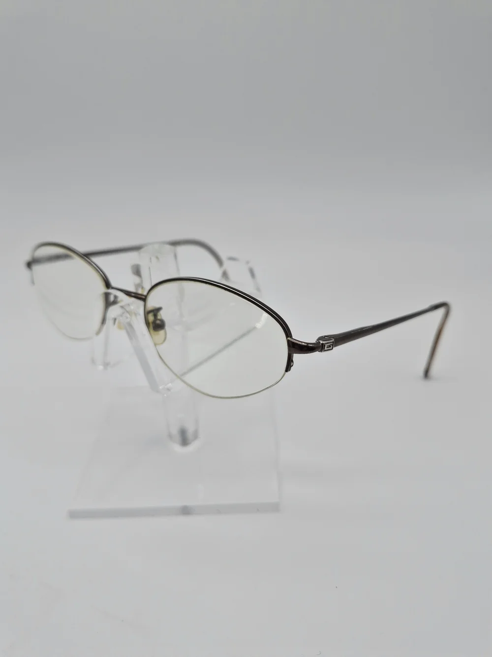 Gucci Men's Oval Metal Glasses in Dark Gunmetal